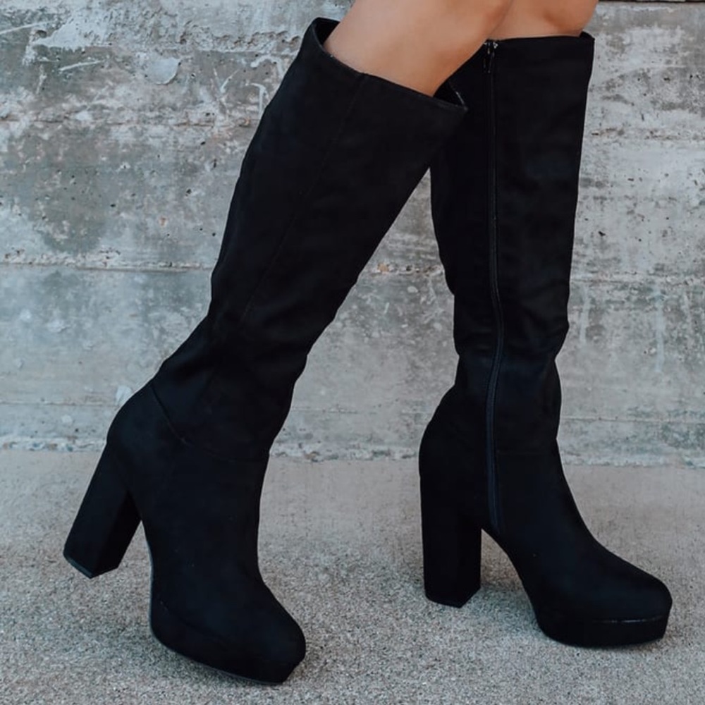 Platform knee high boots